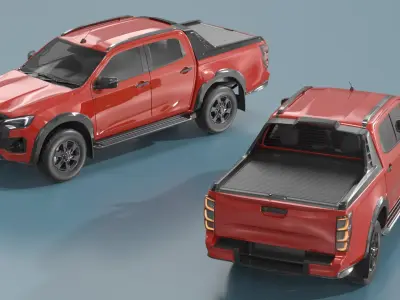 Red All-Terrain Pickup LHD 3D model
