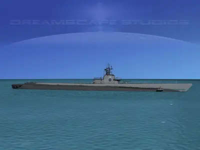 Gato Class Submarine SS-236 USS Silversides 3D model