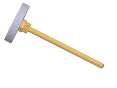 Thermometer d80 mm in a sleeve L160 mm 3D model