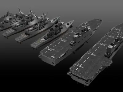 JMSDF Surface Fleet collection 3D model