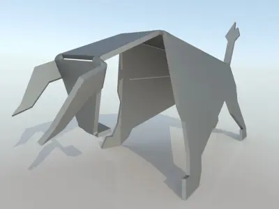 bull model from sheet metal 3D 3D model