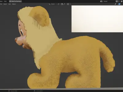 Rubber Face Cute Lion 3D Model  Low-poly 3D model