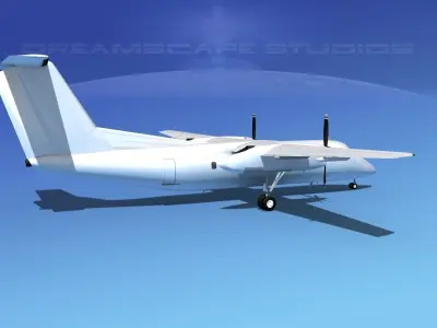 Dehaviland DHC-8 100 Unmarked 2 3D model