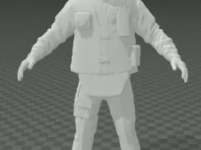 Policeman model like cs Low-poly 3D model