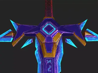 Game ready stylised sword prop Low-poly 3D model Low-poly 3D model