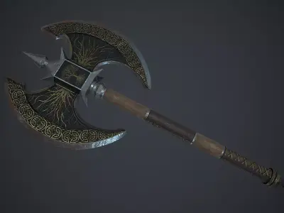 Axe Fantasy Game 3d model Low-poly 3D model Low-poly 3D model