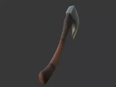 Rune-Engraved Nordic Battle Axe Game-Ready Low-poly 3D model