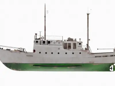 Fishing Boat Low-poly 3D model