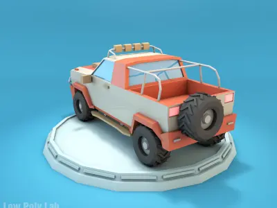 Cartoon Jeep SUV Low-poly 3D model