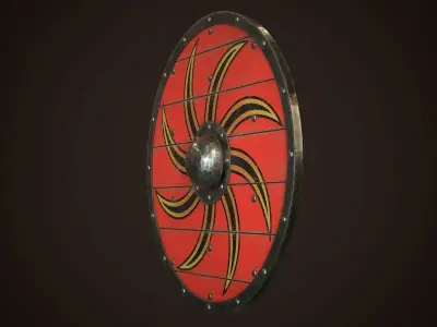 Viking Shield 16 Low-poly 3D model