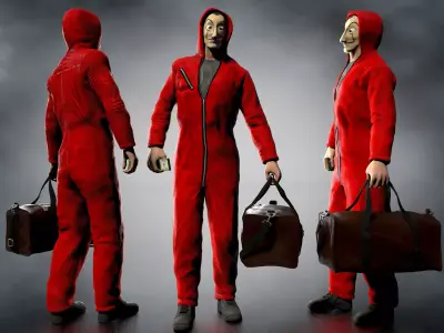Robber from La Casa de Papel Low-poly 3D model
