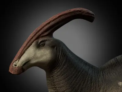 Parasaurolophus walkeri Low-poly 3D model