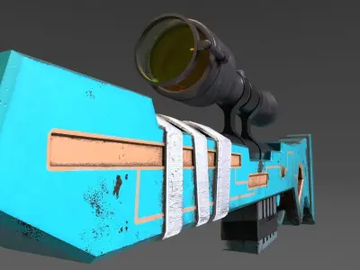 Stylized sniper rifle Low-poly 3D model