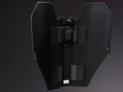 Foldable Butterfly Bulletproof Shield Low-poly 3D model