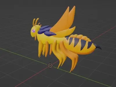 honey pot bee creature Low-poly 3D model