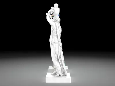 Nymph statue collection Low-poly 3D model