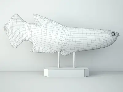 Big sculpture fish Arwana 3D model