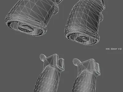 HK 416 A5 MR556 Pistol Grips Low-poly 3D model
