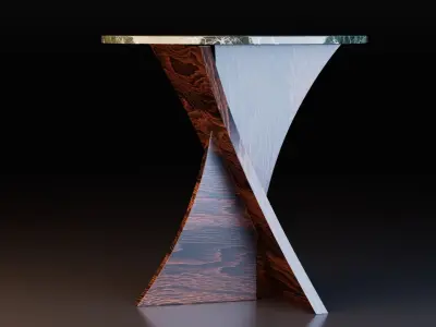 Coffee Table with Cross Base Free low-poly 3D model