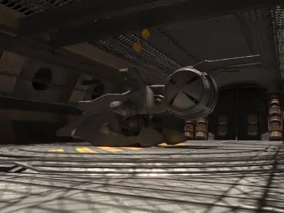 Abandoned space station Low-poly 3D model