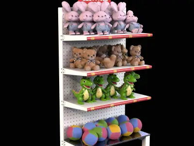 commercial Doll Stand Low-poly 3D model