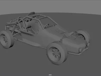 Dune Buggy PUBG Untextured Low-poly 3D model