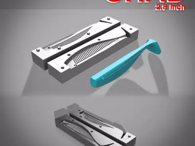 OPEN POUR MOLD SHAD STL STEP FILE FOR CNC AND 3D PRINT Free 3D print model