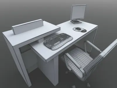 FREE Modern reception desk 3d model Free 3D model