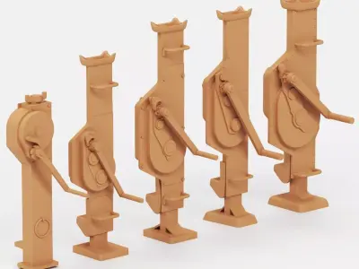 WWII German jacks and jack blocks 3D print model