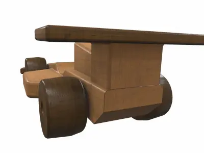 Wooden car toy racer 2 Free 3D model