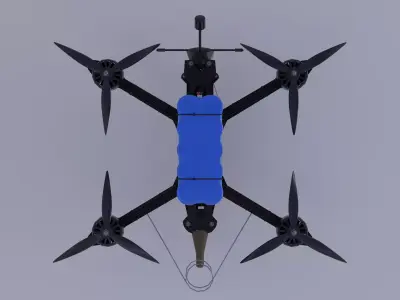 FPV Combat Drone Low-poly 3D model