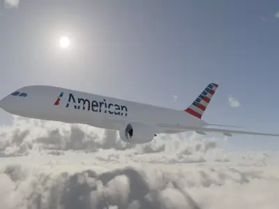 Boeing 787 American Airlines Low-poly 3D model