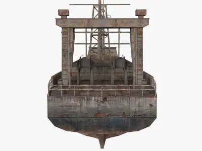 Abandoned Rusted Ship Low-poly 3D model