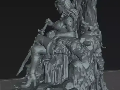 Demon Azhara Queen of the Infernal Throne 32mm STL Model 3D print model
