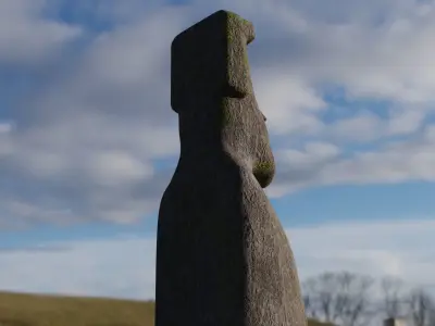 Moai statue Low-poly 3D model