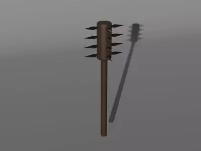MIDDLE AGE WOOD MACE Free low-poly 3D model