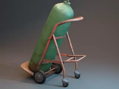 Gas Cylinder Cart Low-poly 3D model