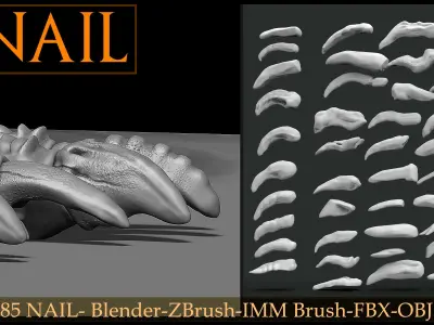85 Nail -Character And Creature Brush-Dragon-Character-Vol 01 3D model