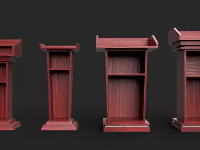 Speech stand 2 - group 3D model