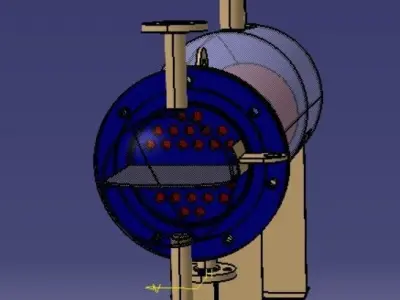 Kettle Type Heat Exchanger or Kettle Reboiler 3D model