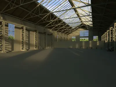 Old Warehouse Low-poly 3D model