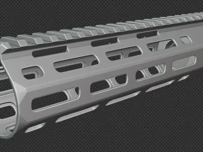 AR-15 KAC URX4 85Inch M-LOK Handguard Low-poly 3D model