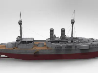 Barbaros Battleship 3D Model 3D model