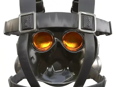 Stylized Cyberpunk Tactical Gas Mask 3D Model 3d model Low-poly 3D model