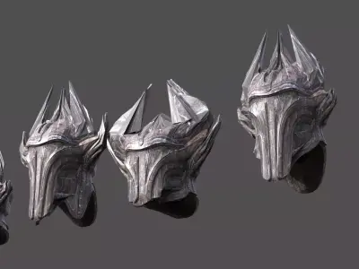 Sci Fi Fantasy Mandalorian style helmet 5 designs 3D model