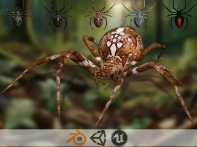 Arachnid Model The 3D Spider Masterpiece   Low-poly 3D model
