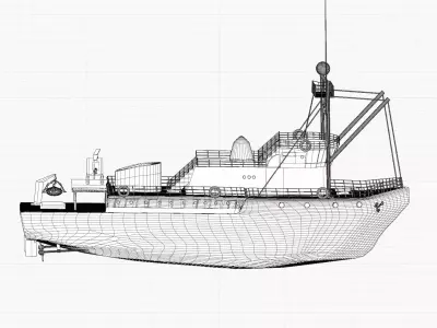 Jacques Cousteaus Calypso 3D model
