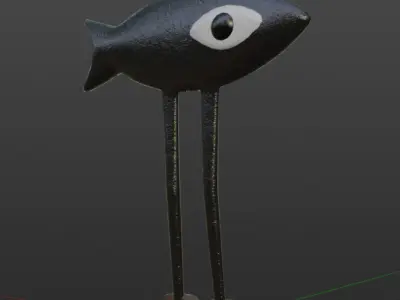 Fish with legs  Low-poly 3D model
