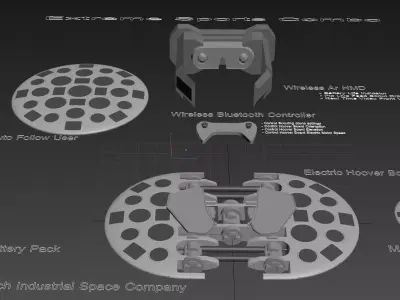 Electric Hoover Board - Concept 3D model