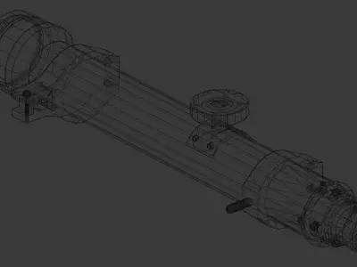 Telescope fire extinguisher Low-poly 3D model